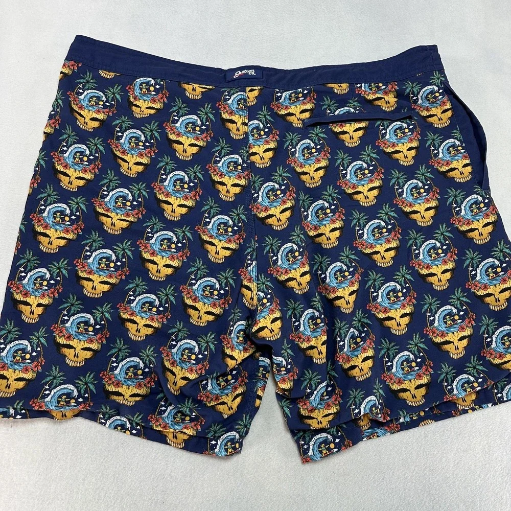 Section 119 Grateful Dead Board Shorts Men's 44 Navy Tropical Surf‎ Bear Skull